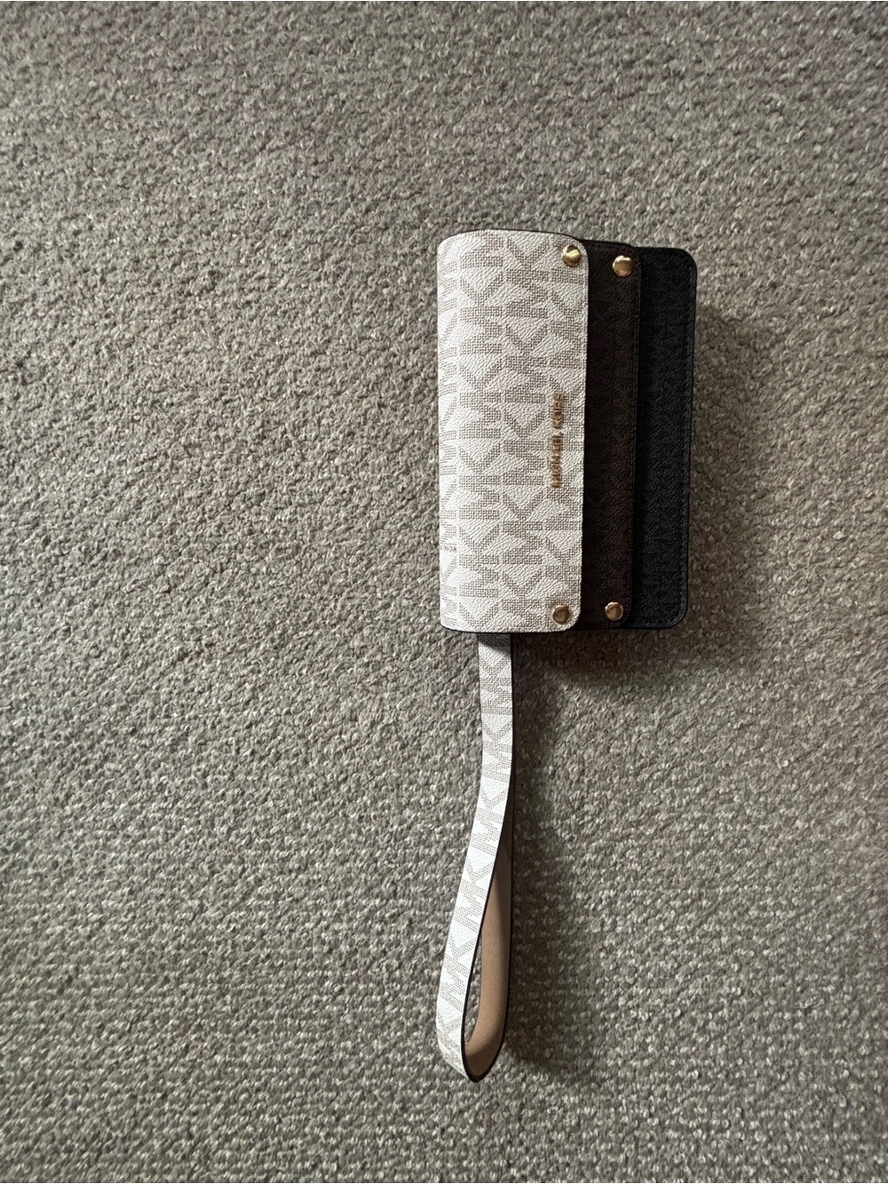 Michael Kors Vanilla and Black Signature belt bag L